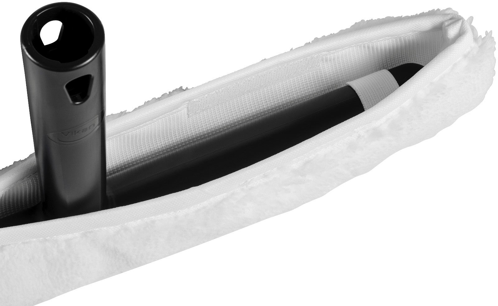 Vikan 47649 T-Bar for Wash Fleece, Threaded, 350 mm, Black