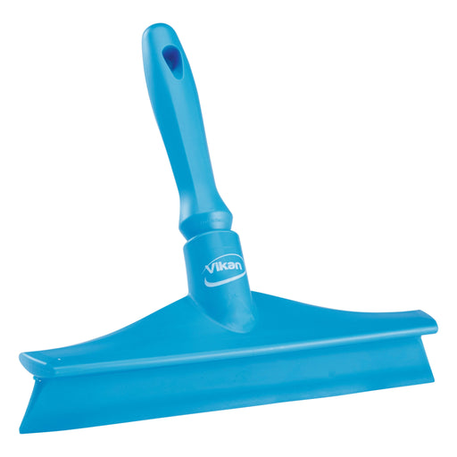 Vikan 71253 Rubber Polypropylene Frame Bench Single Blade Squeegee, 10", Blue