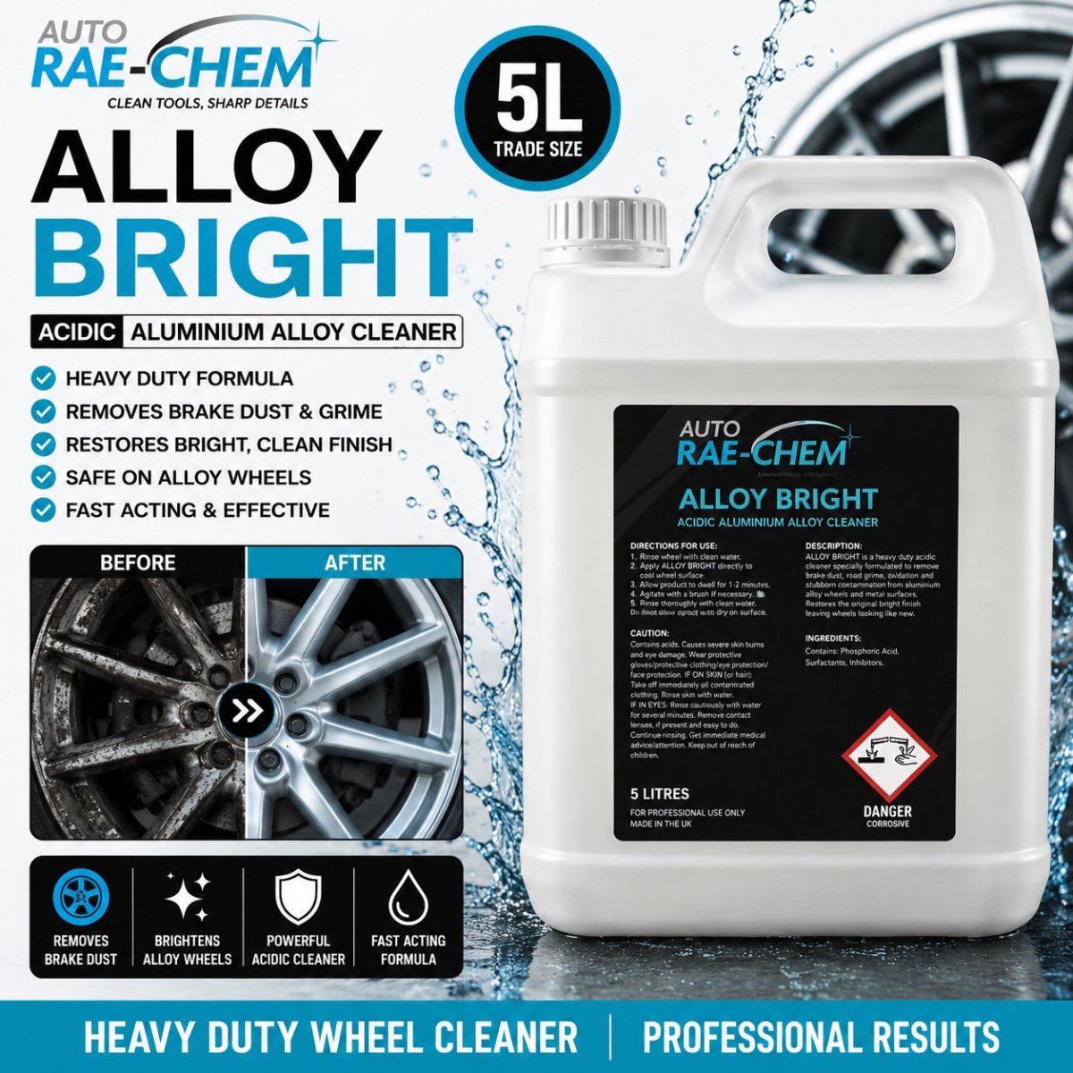 Alloy Bright – Acidic Aluminium Cleaner & Brightener - Auto Rae-Chem