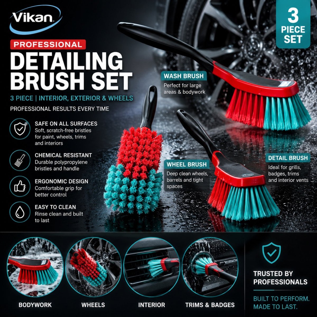 Vikan 525252 Multi Car Brush – Soft Filaments - Auto Rae-Chem