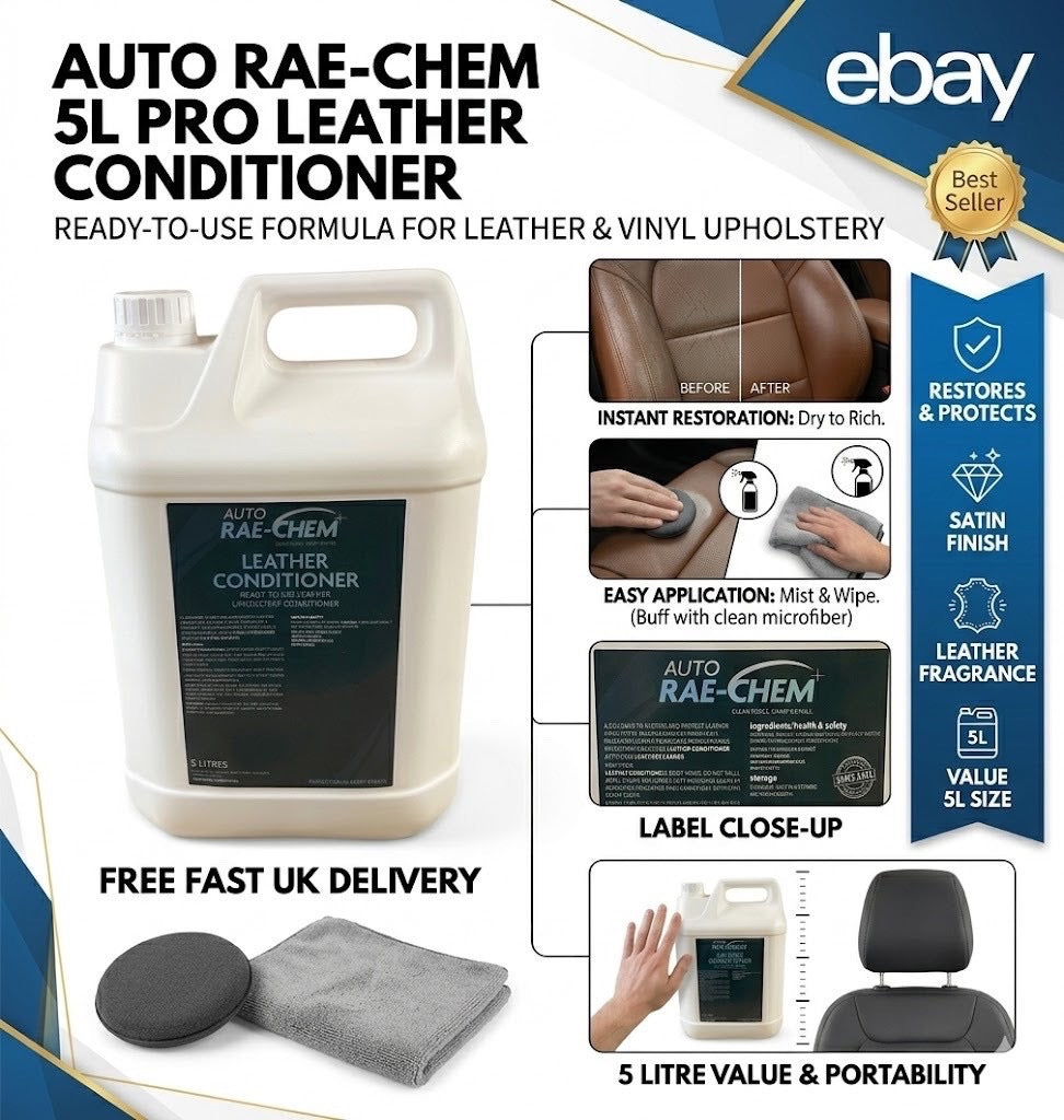 Leather Conditioner 5L | Car Seats & Upholstery Cleaner Restorer Protectant