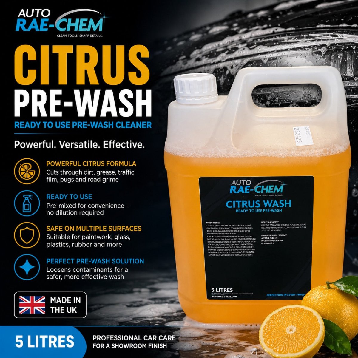 Citrus Wash – Ready to Use All Purpose Pre-Wash Cleaner, 5L - Auto Rae-Chem
