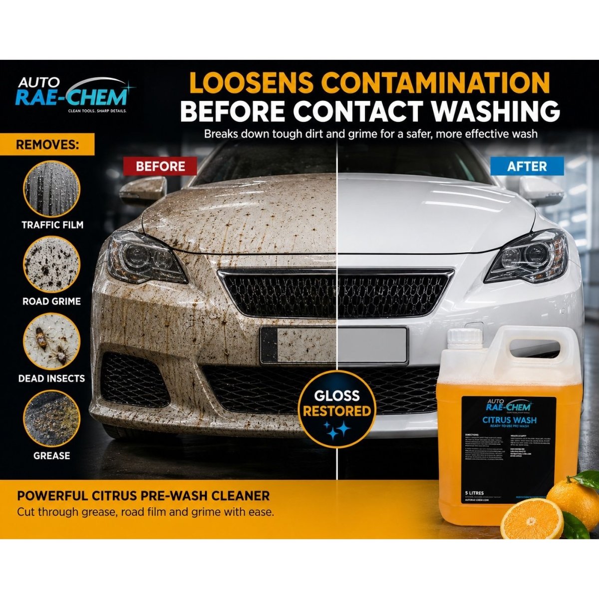 Citrus Wash – Ready to Use All Purpose Pre-Wash Cleaner, 5L - Auto Rae-Chem