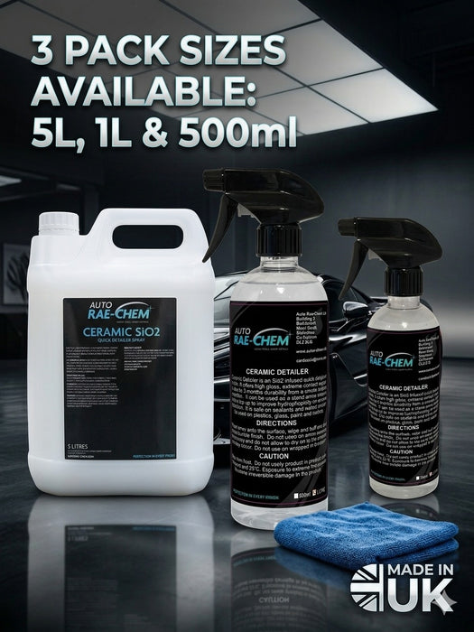 Ceramic SiO2 Quick Detailer Spray Instant Gloss, Hydrophobic Shine & Protect