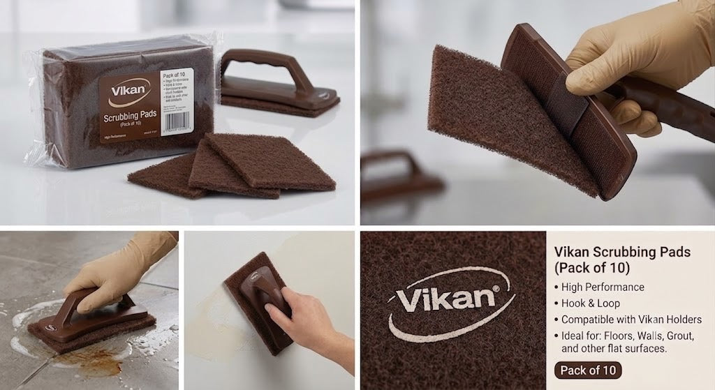 Vikan Scrubbing Pads Pack of 10 Car Detailing Workshop Cleaning - View 4 | Auto Rae-Chem