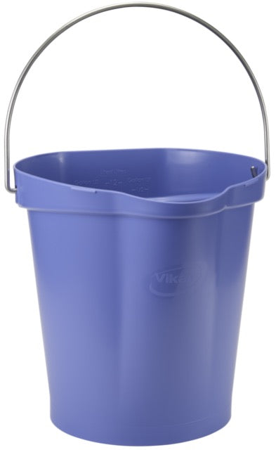 Vikan 5686 Hygiene Bucket 12 Litre – Stainless Steel Handle | 12 HACCP Colours