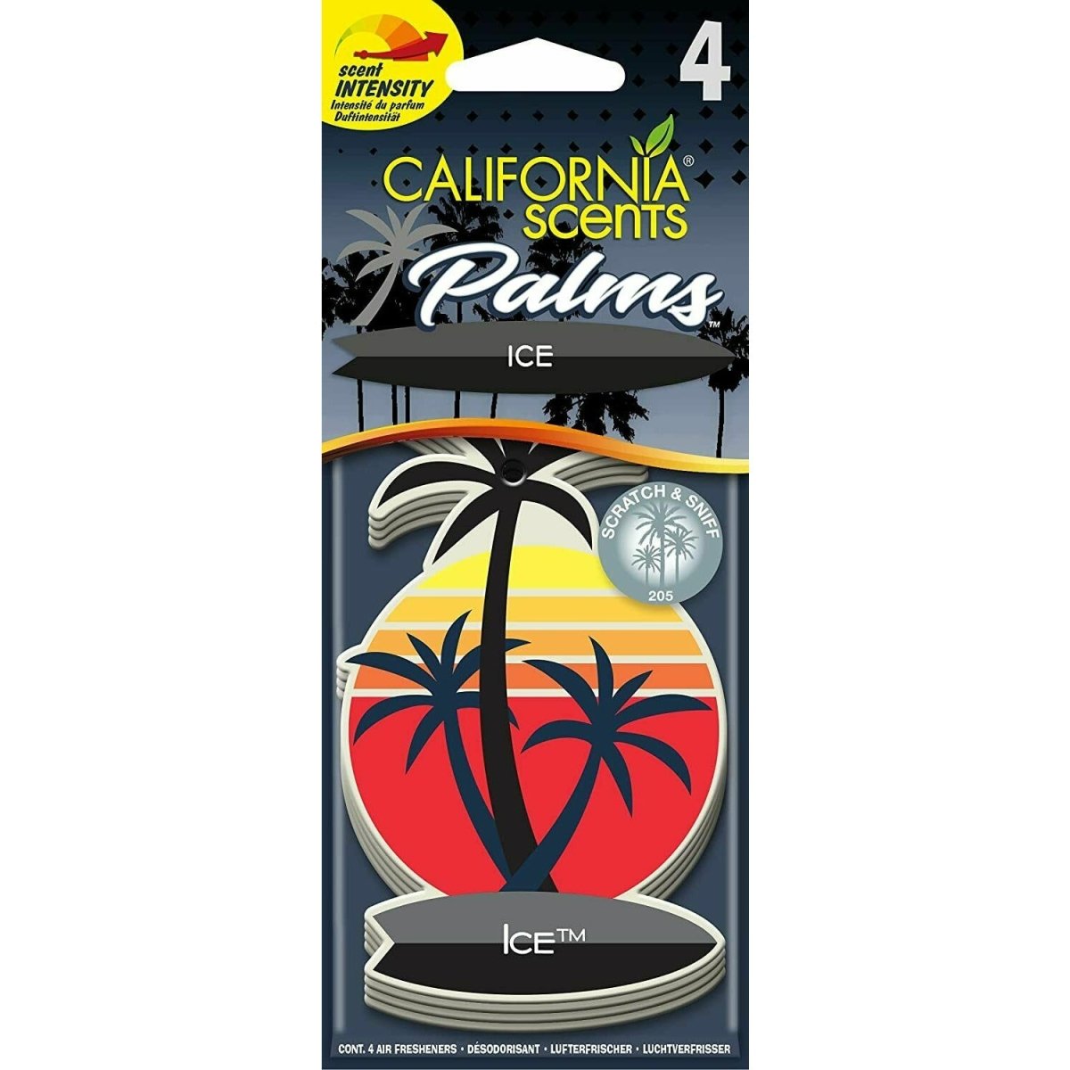 California Scents Palms Air Freshener (Pack of 4) Choice Of Fragrance - Auto Rae-Chem