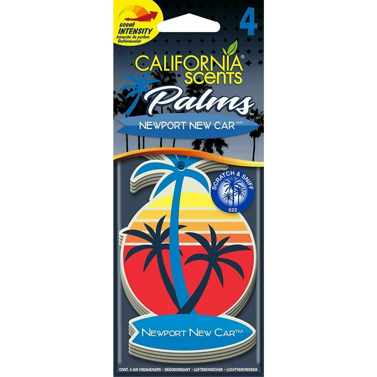 California Scents Palms Air Freshener (Pack of 4) Choice Of Fragrance - Auto Rae-Chem