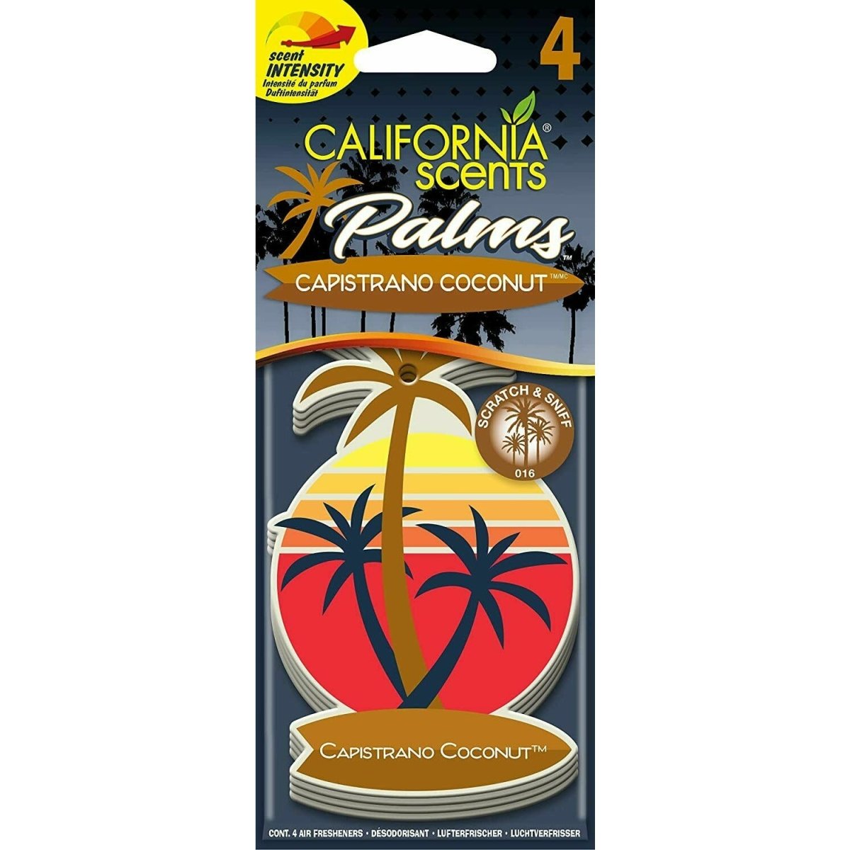 California Scents Palms Air Freshener (Pack of 4) Choice Of Fragrance - Auto Rae-Chem