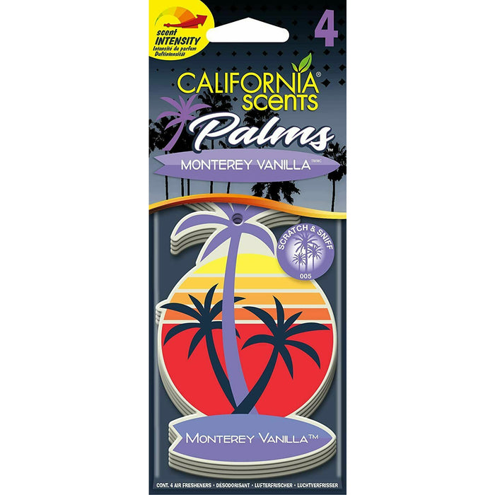 California Scents Palms Air Freshener (Pack of 4) Choice Of Fragrance