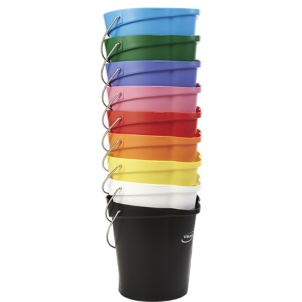 Vikan 12 Litre Bucket Pail with Stainless Steel Handle 5686n | Auto Rae-Chem