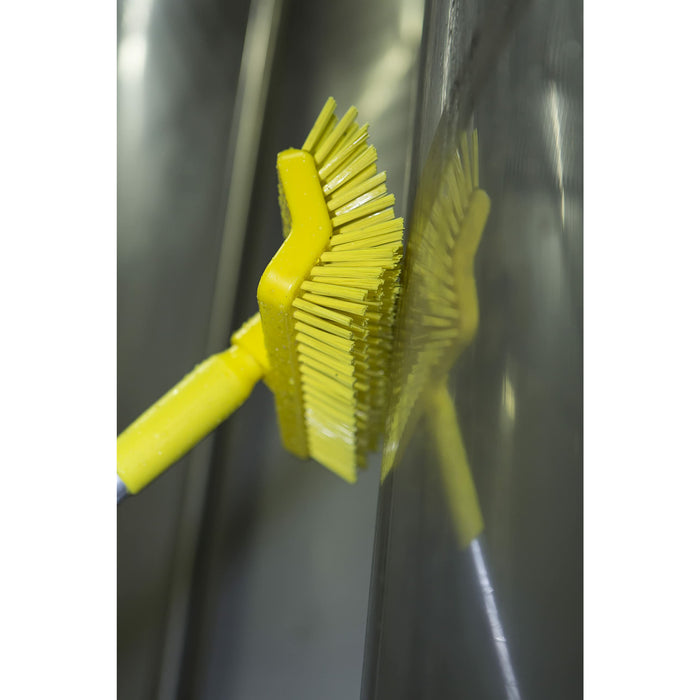 Vikan 70476 High-Low Brush, 10-1/4" Polyester Bristle, Yellow