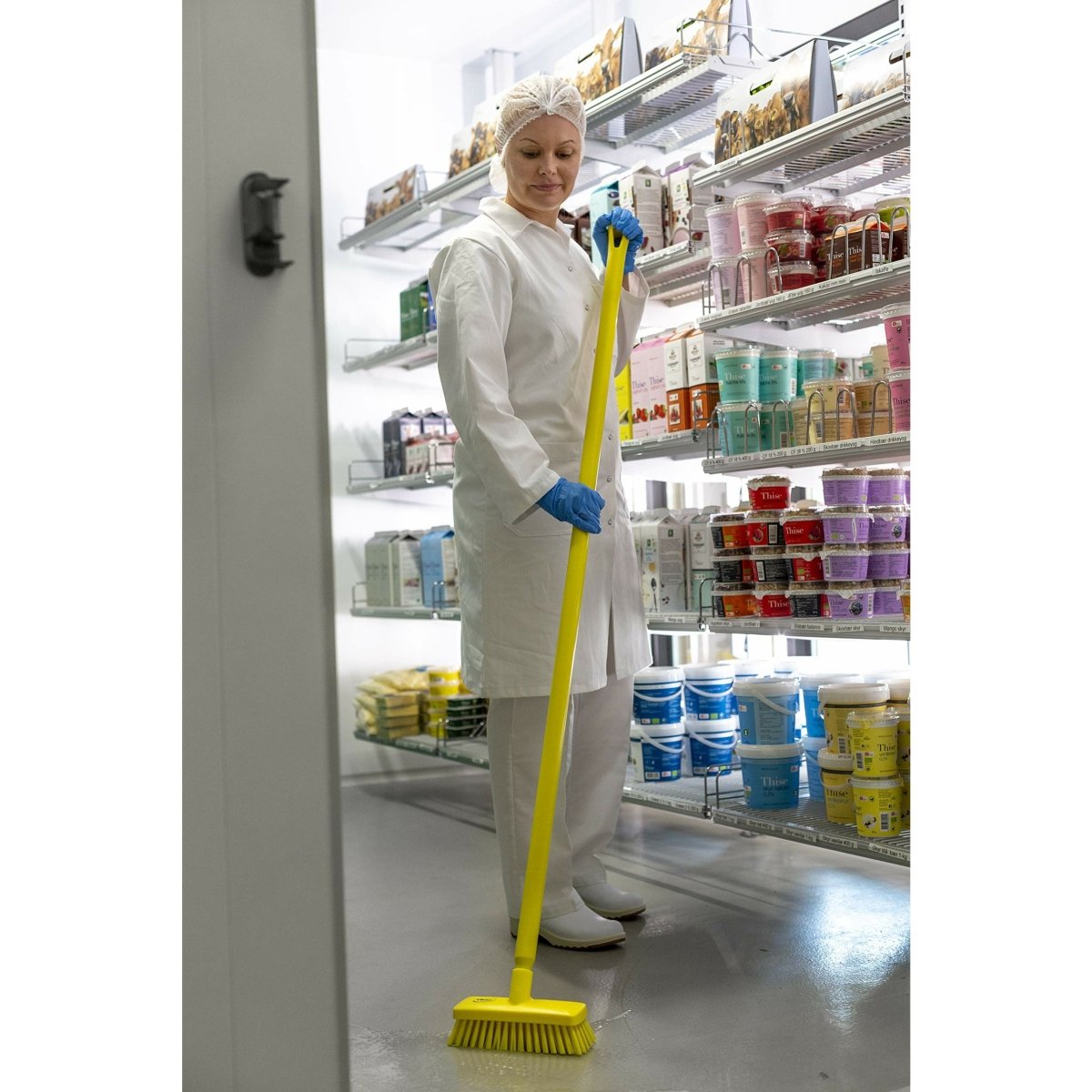 Vikan 70424 Compact Wall/Deck Scrub - Hard - Red - Auto Rae-Chem