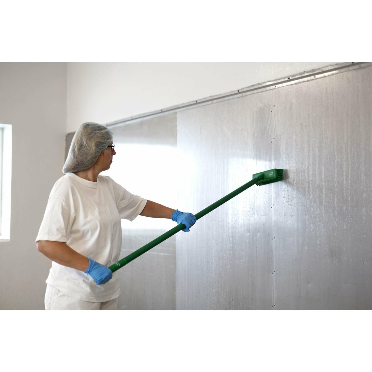 Vikan 70424 Compact Wall/Deck Scrub - Hard - Red - Auto Rae-Chem
