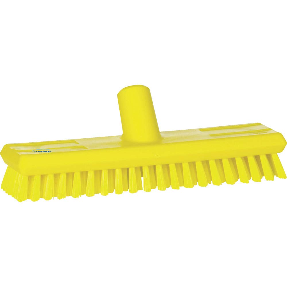 Vikan 70416 Stiff Bristle Deck Scrub 10.75 inch Polyester Yellow | Auto Rae-Chem