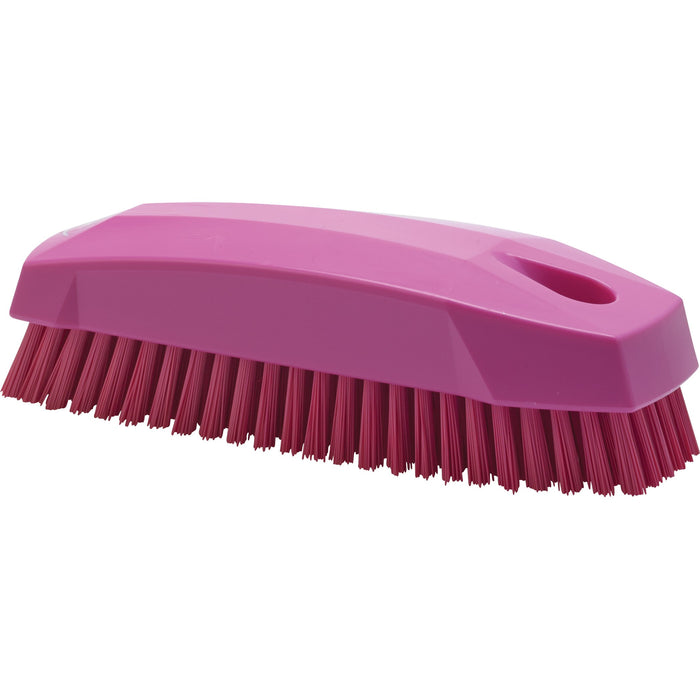 Vikan 64401 Hard Hand Brush S/Nail brush, Pink, 130mm Length, 50mm Width, 40mm Height