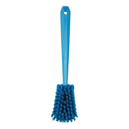 Vikan 41863 Long Handle Scrubbing Brush Stiff Bristles Shower Scrub Floors Blue