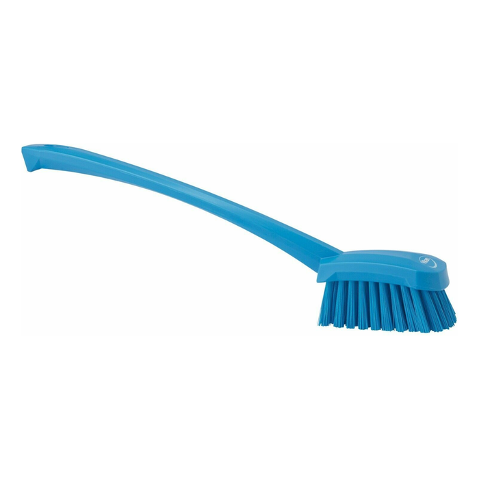 Vikan 41863 Long Handle Scrubbing Brush Stiff Bristles Shower Scrub Floors Blue
