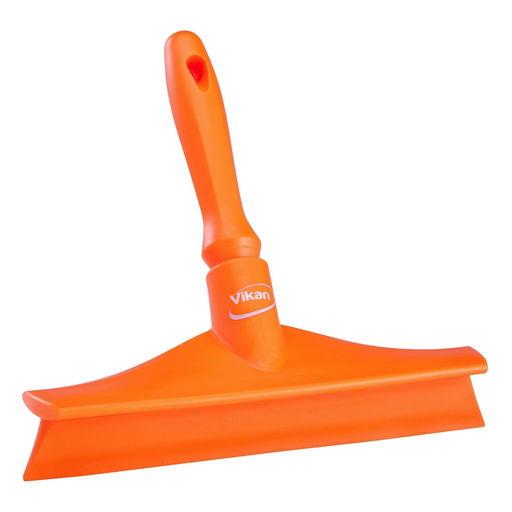 Vikan 71257 Rubber Polypropylene Frame Bench Single Blade Squeegee, 10", Orange