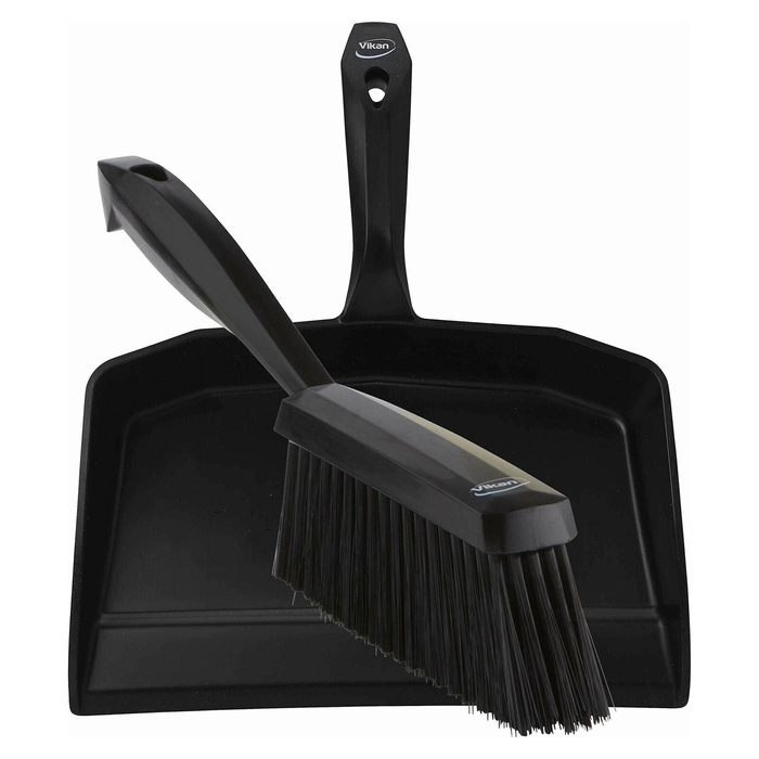 Vikan 5660_4587 Dustpan and Brush Set Sweeping Shovel Soft Bristle Hygienic Blk