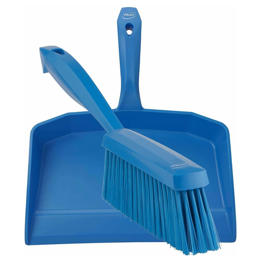 Vikan 5660_4587 Dustpan and Brush Set Sweeping Shovel Soft Bristle Hygienic Blue