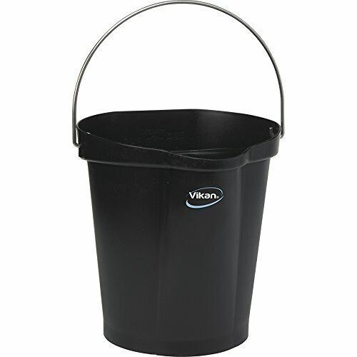 Vikan 56869 Durable Polypropylene Hygiene Bucket/Pail, Stainless Steel Handle,