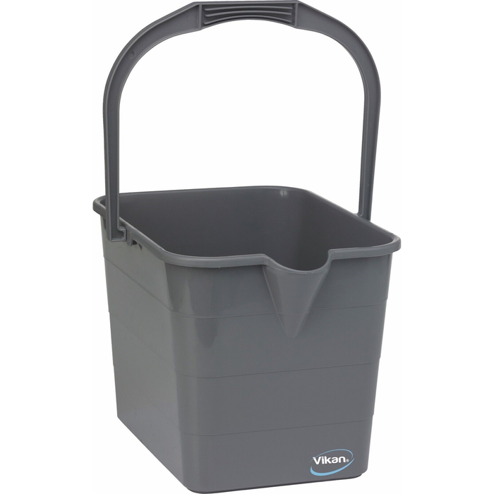 Vikan Mop Bucket,15 Litre, Grey With Wringer