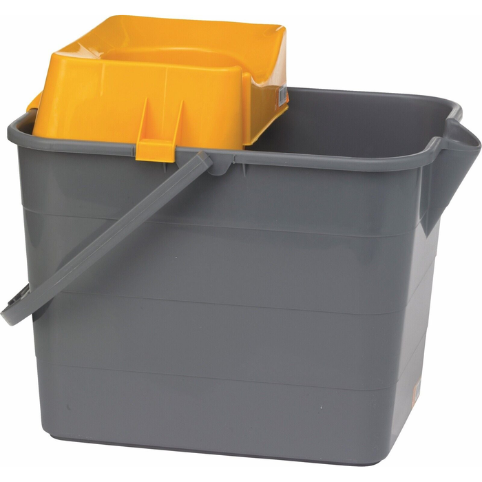 Vikan Mop Bucket,15 Litre, Grey With Wringer