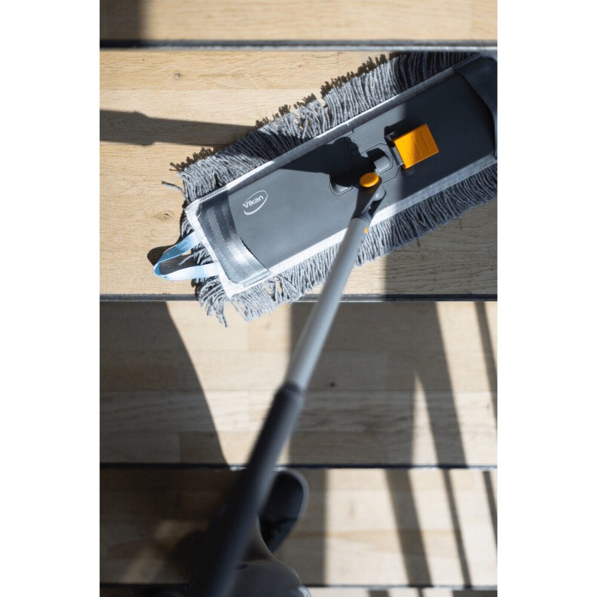 Vikan 549640 Damp 43 Mop, Hook & Loop, 40 cm VEC System Size, Grey, Box of 5 - Auto Rae-Chem