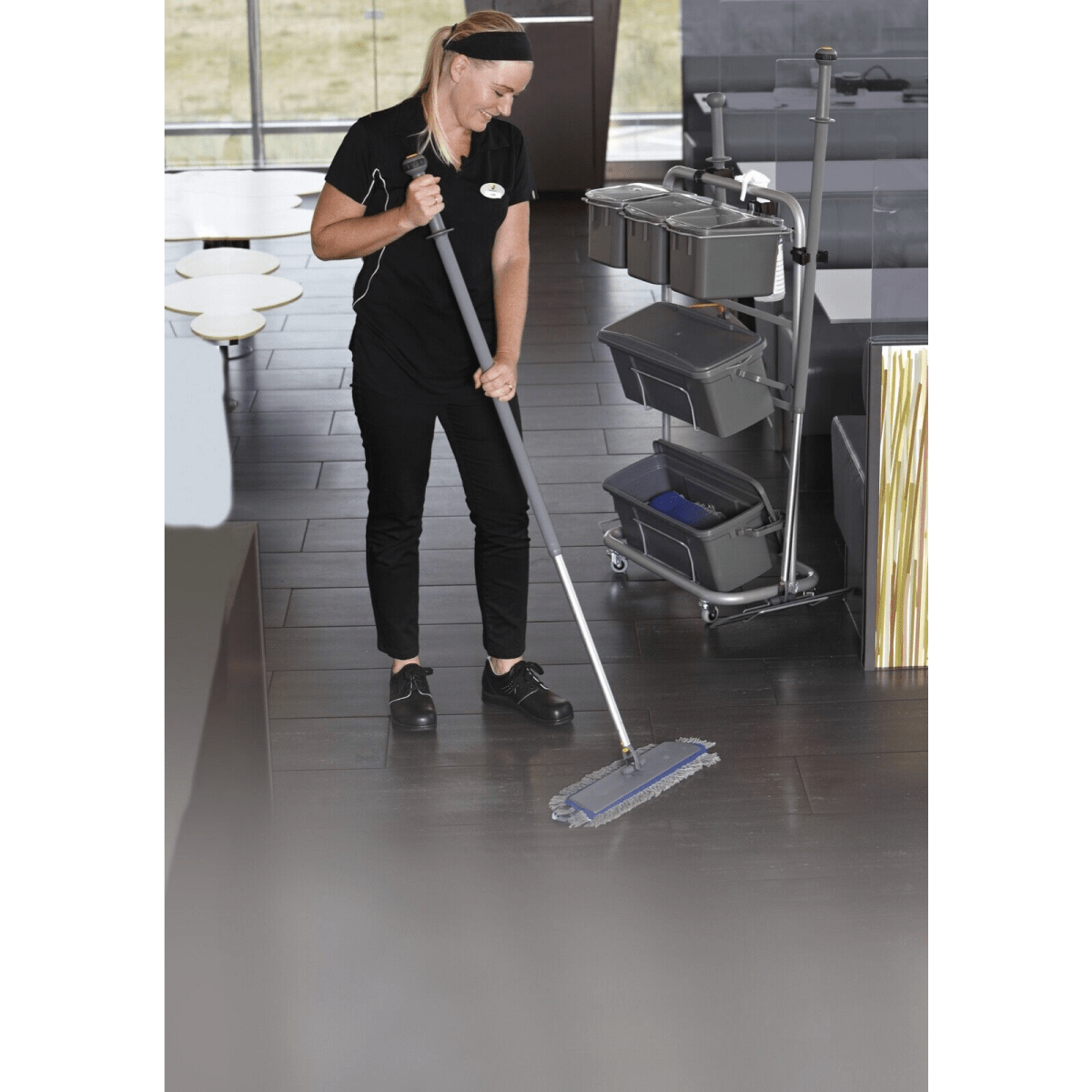 Vikan 549640 Damp 43 Mop, Hook & Loop, 40 cm VEC System Size, Grey, Box of 5 - Auto Rae-Chem
