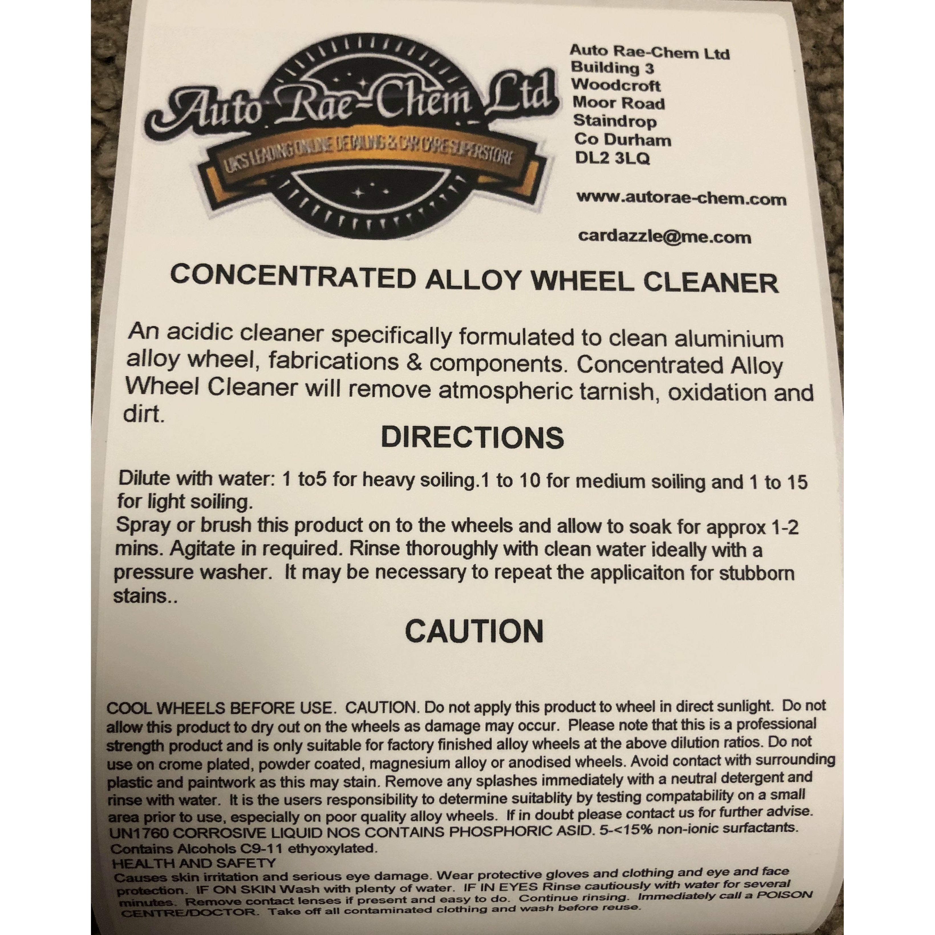 Concentrated Alloy Wheel Cleaner - Detail | Auto Rae-Chem