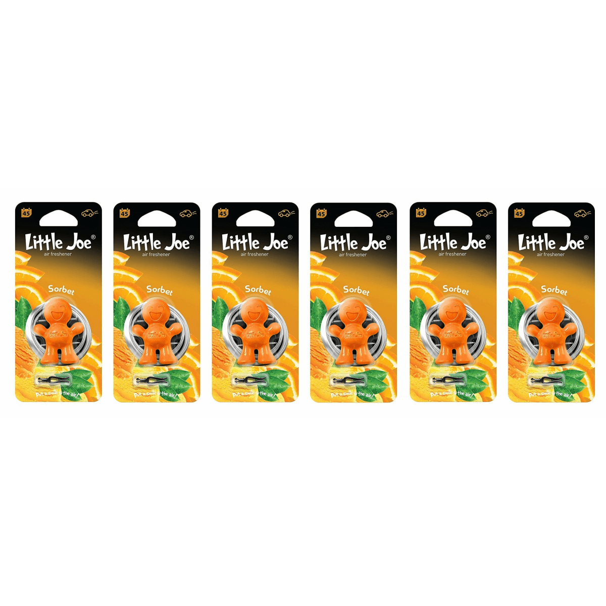 Little Joe LJ-66 Air Freshener, Orange Sorbet, 6 Pack - Auto Rae-Chem