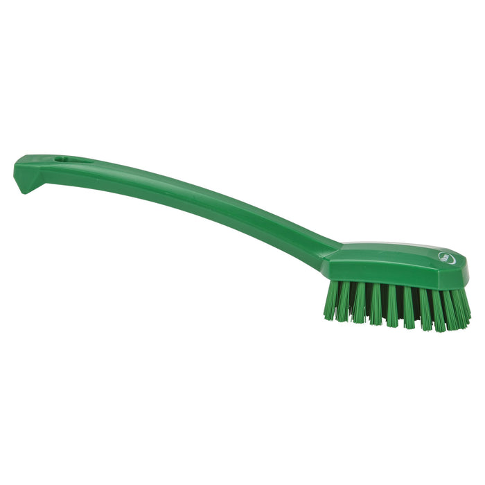 Vikan 30882 Small Utility Brush, Polyester Bristle, 2.76" Height, 1.57" Width, 10.24" Length, Polypropylene, Green