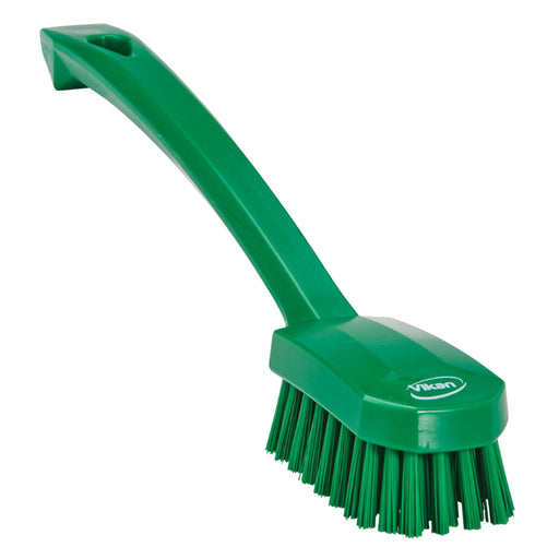 Vikan 30882 Small Utility Brush, Polyester Bristle, 2.76" Height, 1.57" Width, 10.24" Length, Polypropylene, Green