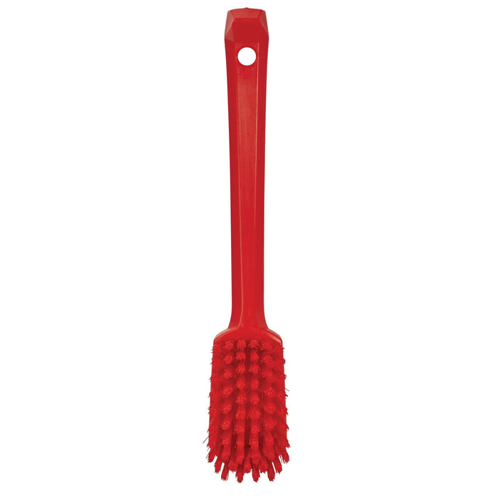 Vikan 30884 Small Utility Brush, Polyester Bristle, 2.76" Height, 1.57" Width, 10.24" Length, Polypropylene, Red