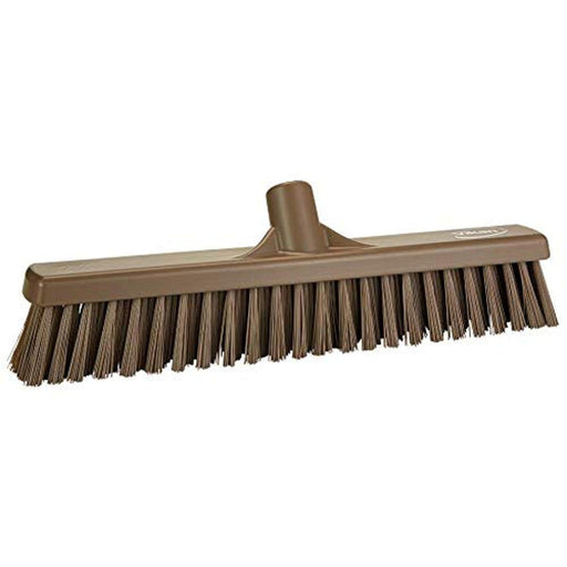 Vikan 317466 16" Combo Push Broom- Soft/Stiff - Brown