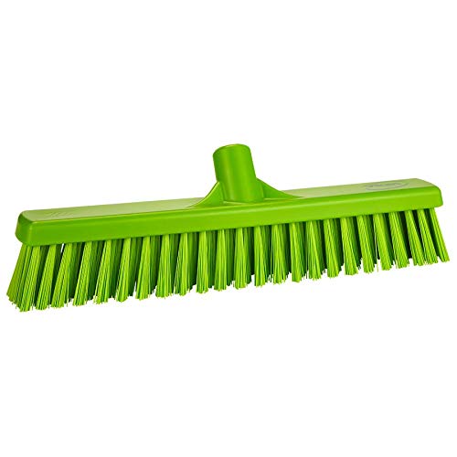 Vikan 317477 16" Combo Push Broom- Soft/Stiff - Lime