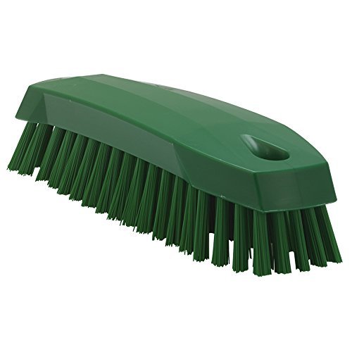 Vikan 35872 Hand-Held Scrub Brush, Polypropylene, Polyester Bristle, 7", Green