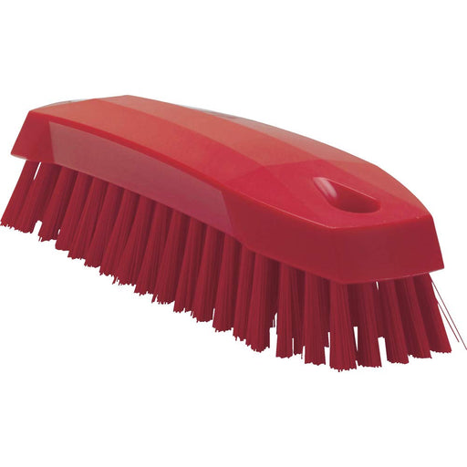 Vikan 35874 Hand-Held Scrub Brush, Polypropylene, Polyester Bristle, 7", Red