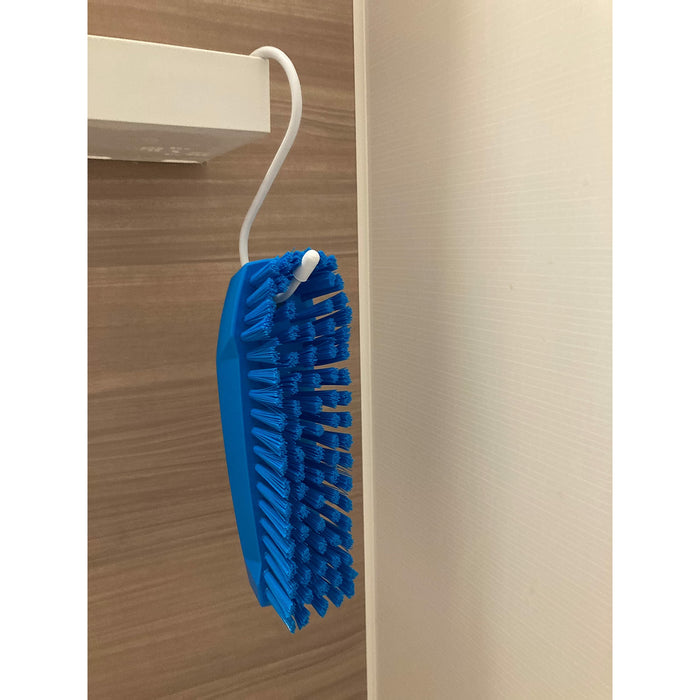 Vikan 35873 Hand-Held Scrub Brush, Polypropylene, Polyester Bristle, 7", Blue