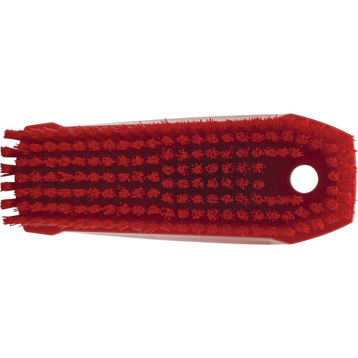 Vikan 35874 Hand-Held Scrub Brush, Polypropylene, Polyester Bristle, 7", Red