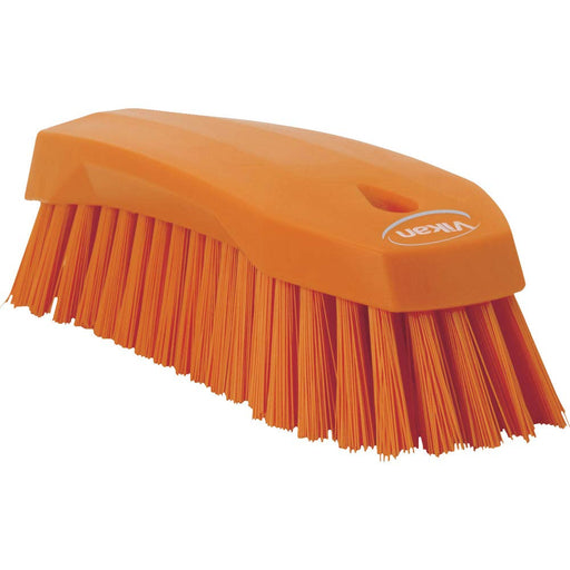 Vikan 38907 Stiff Scrub Brush, Polypropylene, Polyester Bristle, 8", Orange