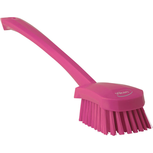 Vikan 41861 Hand-Held Hand Brush, Polypropylene, Polyester Bristle, 15-3/4", Pink