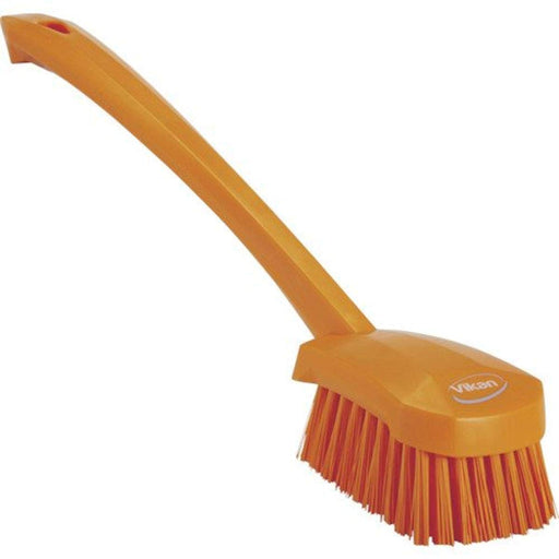 Vikan 41867 Hand-Held Hand Brush, Polypropylene, Polyester Bristle, 15-3/4", Orange