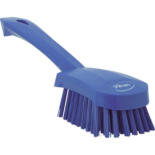 Vikan 41928 Stiff Washing / Scrubbing Hand Brush, Short Handle, 270mm (Purple)