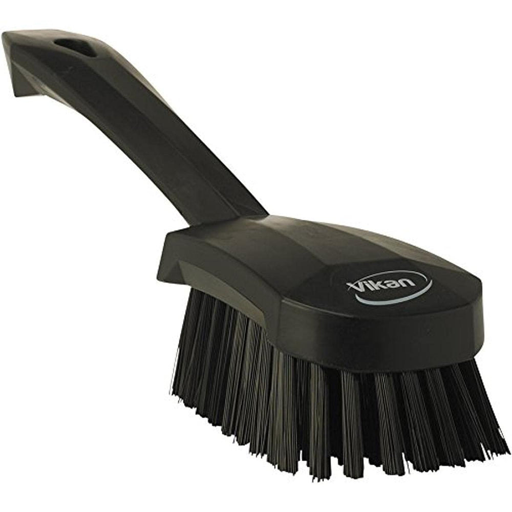 Vikan 41929 Stiff Washing / Scrubbing Hand Brush, Short Handle, 270mm (Black)