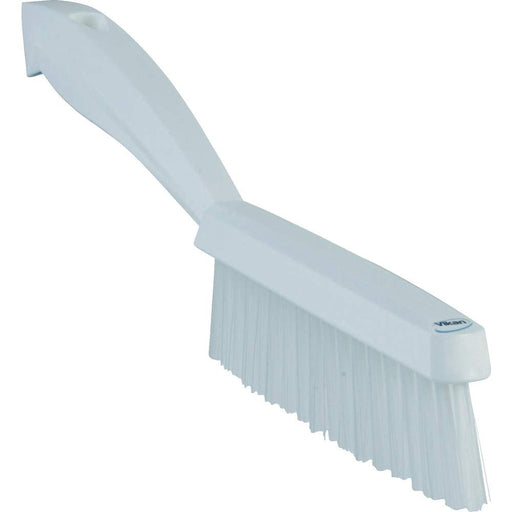 Vikan 41955 Slim, Stiff Bristles, Washing / Sweeping, Hand Brush, Fabric, Upholstery, Carpet, 300mm (White)