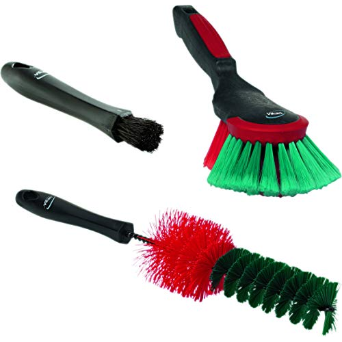 Vikan 521052 3 Car Brush Set, Alloys, Exterior and Interior Cleaning Kit