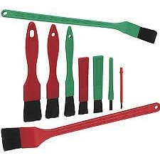 Vikan Detailing Brush Set - 2 Long Handled & 7 Mixed Detailing Brushes