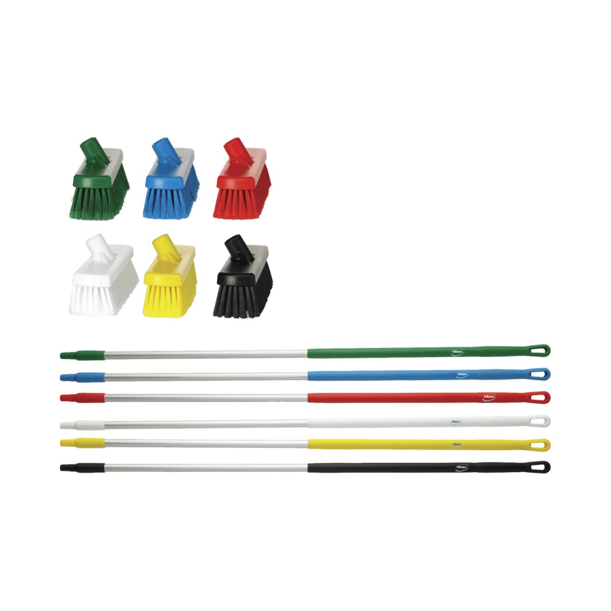 Vikan 7066n Broom Sweeping Brush 300mm Soft Bristles 6 Colours Optional Handle - Auto Rae-Chem
